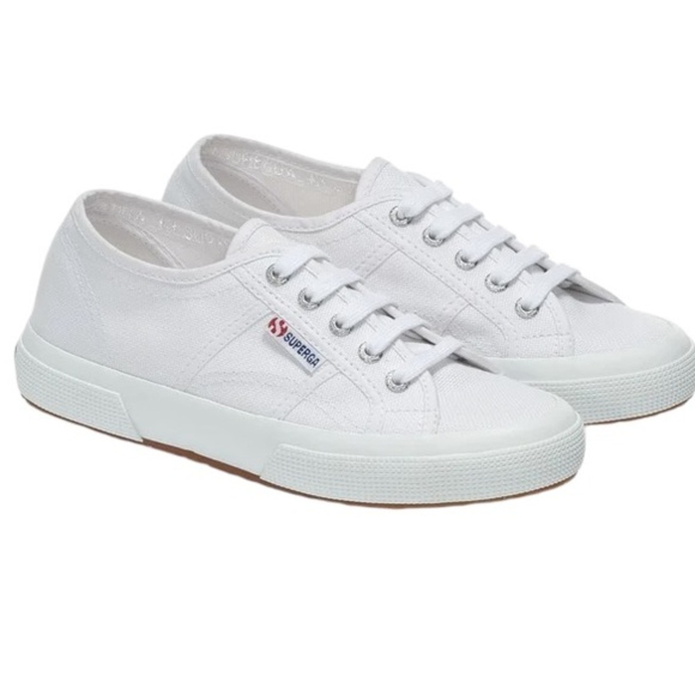Superga White Canvas Low-Top Sneakers